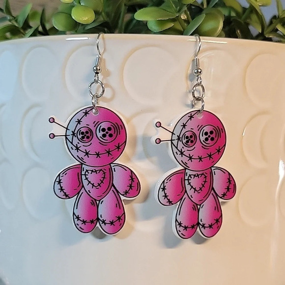 VooDoo Doll Drop Earrings - Picture 1 of 5